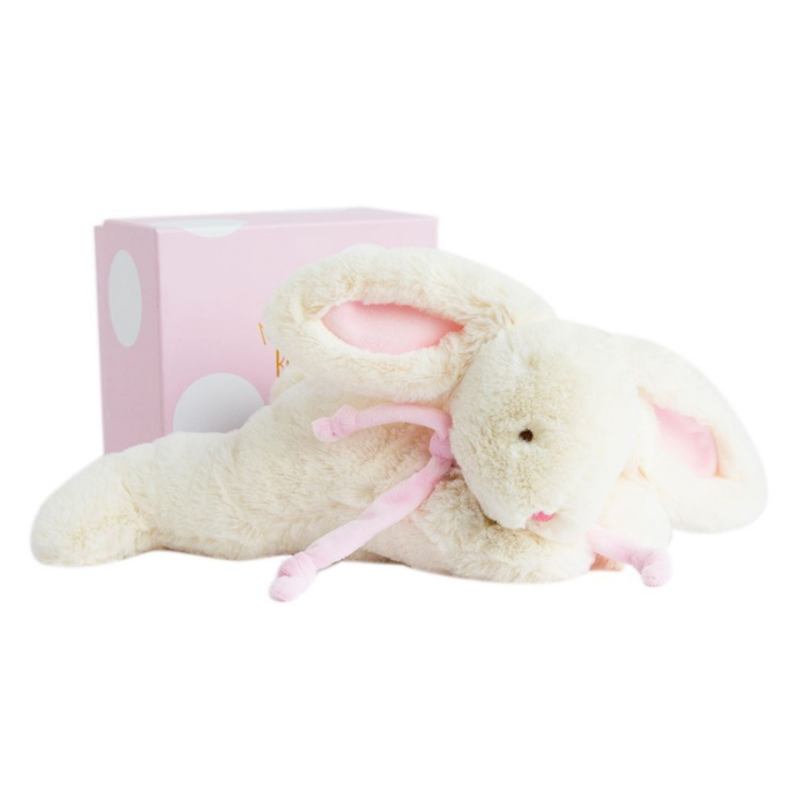 Lapin bonbon peluche rose blanc 30 cm 